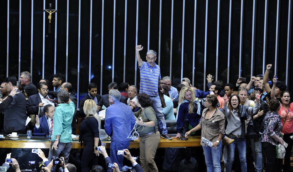 Brasília- DF- Brasil- 16/11/2016- Manifestantes invadem o plenário da Câmara dos Deputados. Foto: Lucio Bernardo Jr./ Câmara dos Deputados