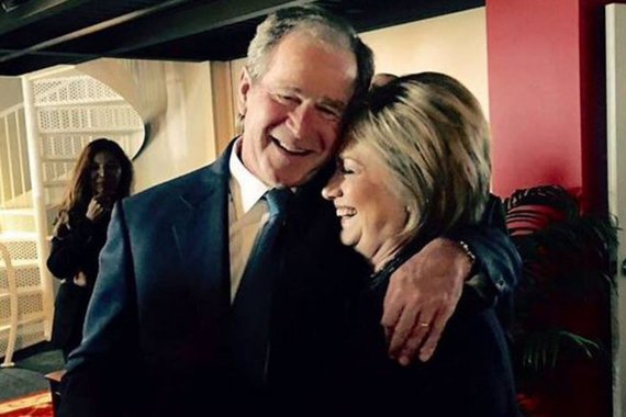 George W. Bush e Hillary Clinton