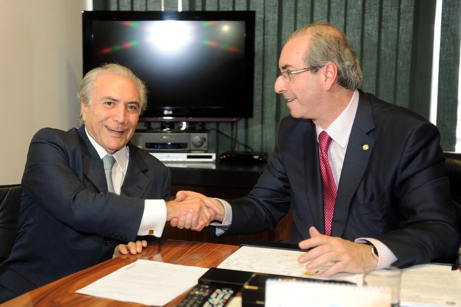 Brasília- DF- Brasil- 10/03/2015- Presidente da Câmara dos Deputados Eduardo Cunha recebe vice-presidente da República Michel Temer. Foto: J. Batista/ Câmara dos Deputados