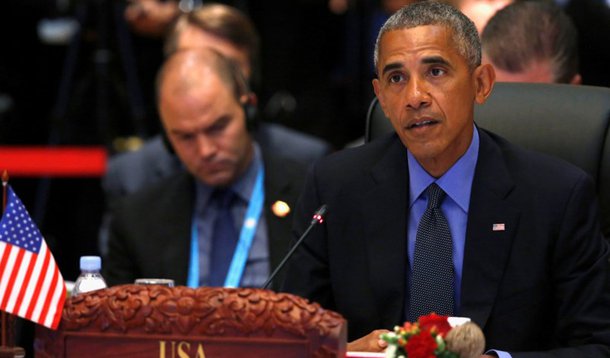 U.S. President Barack Obama addresses a U.S.-ASEAN meeting as a part of the ASEAN Summit in Vientiane, Laos September 8, 2016. REUTERS/Jonathan Ernst