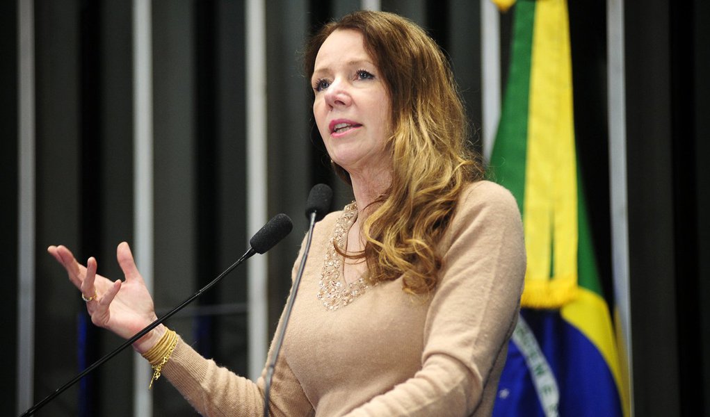 Plenário do Senado Federal durante sessão deliberativa extraordinária. Em discurso, senadora Vanessa Grazziotin (PCdoB-AM). Foto: Waldemir Barreto/Agência Senado