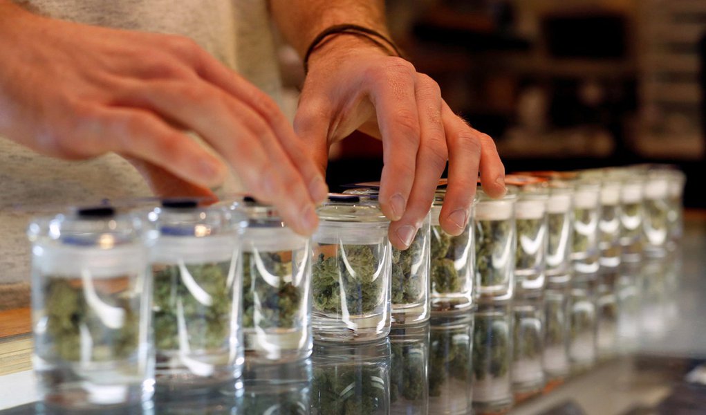 Potes com maconha vistos em loja na Califórnia. 18/10/2016 REUTERS/Mario Anzuoni/File Photo