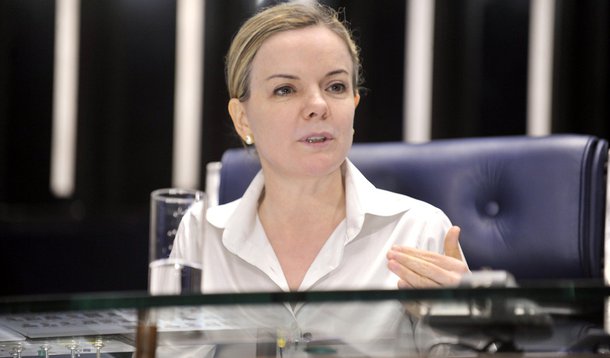 Plenário do Senado Federal durante sessão não deliberativa ordinária. Em discurso, senadora Gleisi Hoffmann (PT-PR). Foto: Waldemir Barreto/Agência Senado