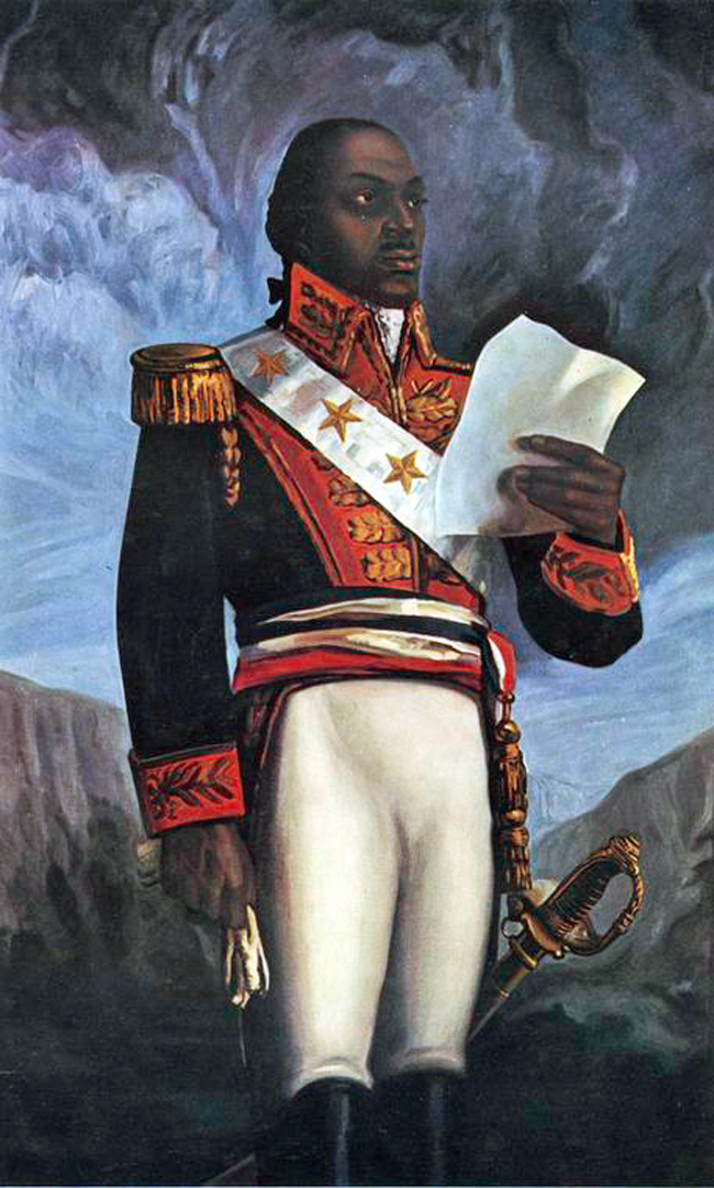  O General e ex-escravo rebelde Toussaint Louverture, fundador da República do Haiti, em pintura da época