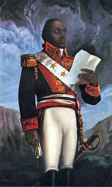  O General e ex-escravo rebelde Toussaint Louverture, fundador da República do Haiti, em pintura da época