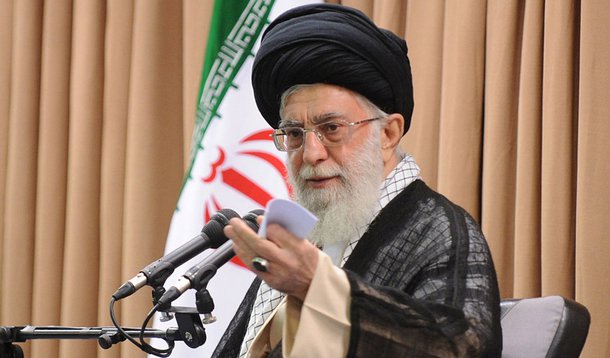 TEHRAN, IRAN - JULY 8:  Supreme Leader of Iran Ayatollah Ali Khamenei, gives a speech on the meeting in Tehran, Iran on 8 July, 2014. (Photo by Leader.ir - Pool/Anadolu Agency/Getty Images)