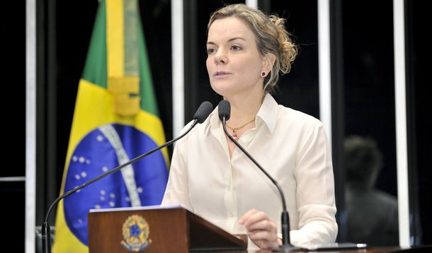 Plenário do Senado Federal durante sessão não deliberativa ordinária. Em discurso, senadora Gleisi Hoffmann (PT-PR). Foto: Waldemir Barreto /Agência Senado