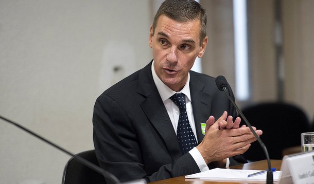 O presidente do HSBC Brasil, André Guilherme Brandão, participa de audiência pública na   Comissão Parlamentar de Inquérito (CPI) do HSBC, no Senado (Marcelo Camargo/Agência Brasil)
