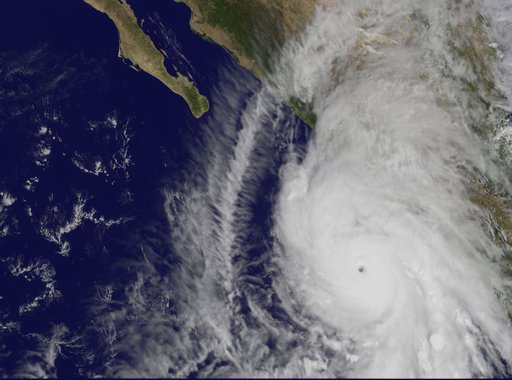 This visible image of Hurricane Patricia was taken from NOAA's GOES-West satellite at 1745 UTC (1:45 p.m. EDT) as it headed for landfall along the western coast of Mexico. Credits: NASA/NOAA GOES Project