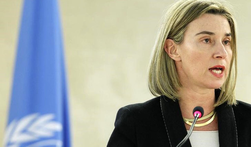 Chefe de polÃ­tica externa da UniÃ£o Europeia, Federica Mogherini, durante encontro em Genebra.  03/03/2015   REUTERS/Pierre Albouy