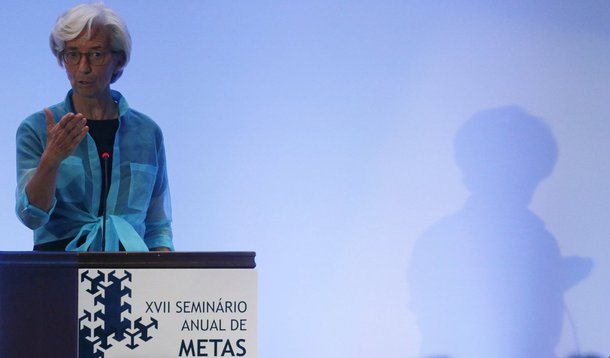 Diretora-gerente do FMI, Christine Lagarde, durante seminÃ¡rio no Rio de Janeiro. 22/05/2015    REUTERS/Sergio Moraes