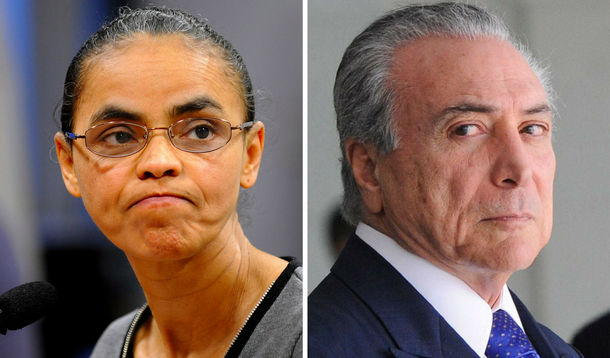 Marina Silva e Michel Temer