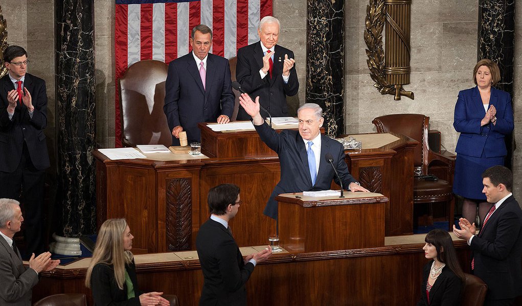 Prime Minister Benjamin Netanyahu of Israel concludes his third address before a joint meeting of Congress and reaffirms the strong bonds between Israel and the United States. 
March 3, 2015. (Official Photo by Caleb Smith)