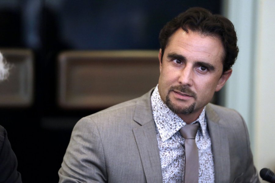 Former French employee of HSBC Private Bank Herve Falciani is seen on July 2, 2013 during his audition at the National Assembly, in Paris. Falciani was auditionned by socialist deputees Yann Galut and Sandrine Mazetier after being allowed to enter France 