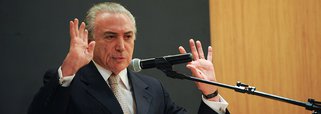 O vice-presidente da República e articulador político do governo, Michel Temer, faz palestra no campus da Asa Norte do Centro Universitário de Brasília UniCeub (José Cruz/Agência Brasil)