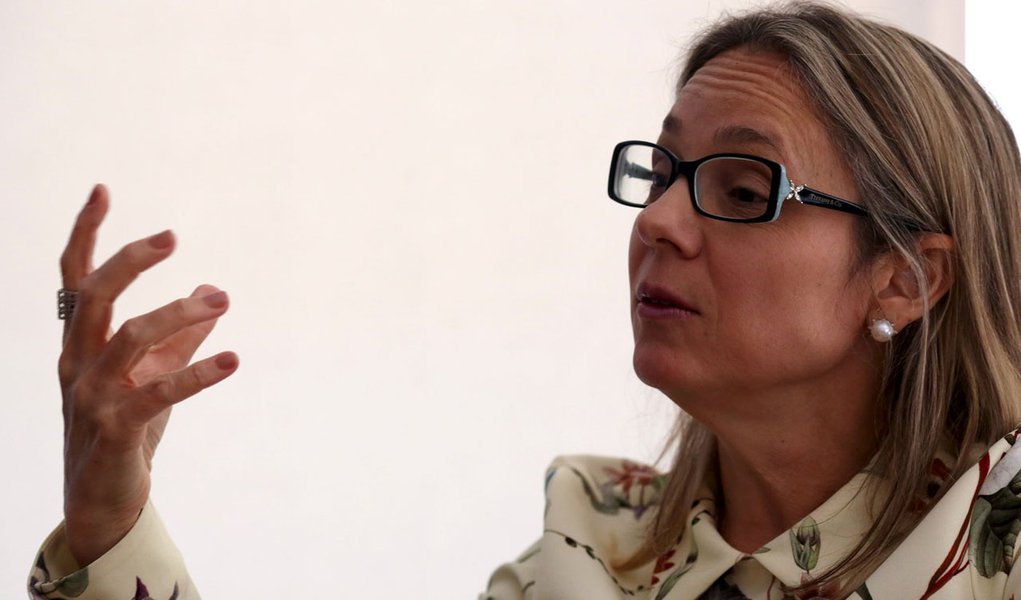 Vice-presidente de FinanÃ§as da Odebrecht, Marcela Drehmer, em entrevista Ã  Reuters em SÃ£o Paulo. 10/06/2015 REUTERS/Paulo Whitaker
