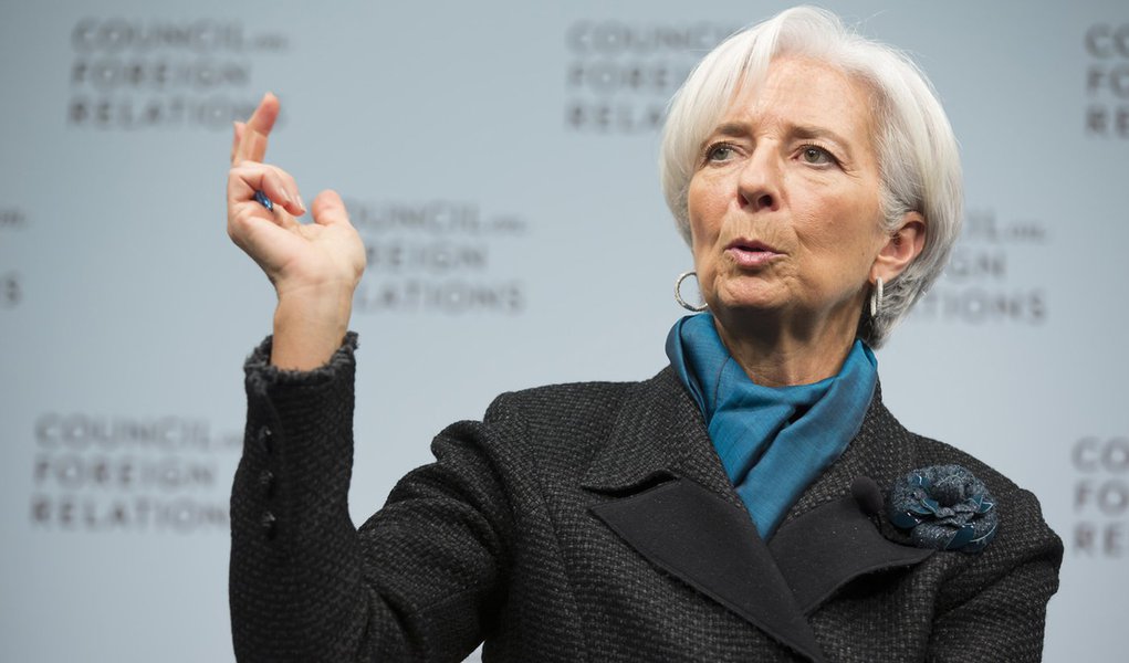  Lagarde spoke on the outlook for the global economy in a a speech entitled "Three Rosetta Moments". IMF Staff Photograph/Stephen Jaffe