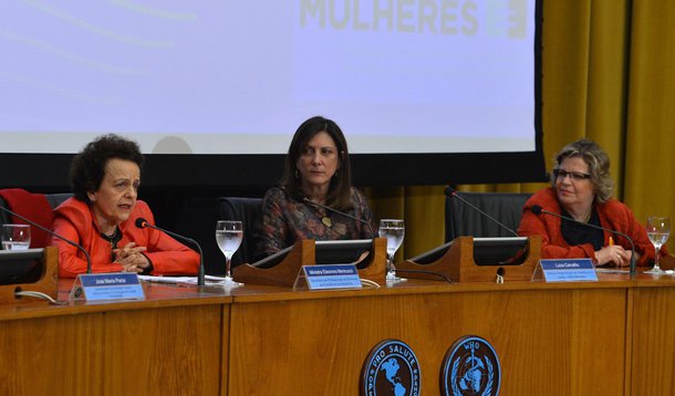 Ministra Eleonora Menicucci (SPM); Luiza Carvalho (ONU Mulheres para AmÃ©ricas e Caribe); e Nadine Gasman (ONU Mulheres no Brasil) durante palestra sobre o progresso das mulheres no mundo (Valter Campanato/AgÃªncia Brasil)