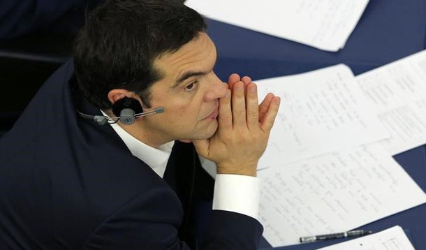PremiÃª grego, Alexis Tsipras, no Parlamento Europeu, em Estrasburgo. 08/07/2015 REUTERS/Vincent Kessler