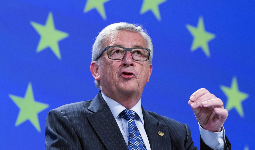 Presidente da ComissÃ£o Europeia, Jean-Claude Juncker, durante discurso em Bruxelas. 29/06/2015 REUTERS/Yves Herman