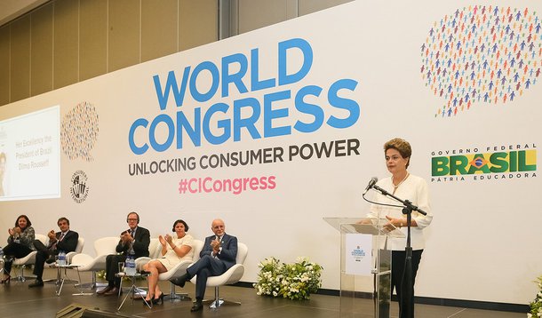 Brasília - DF, 19/11/2015. Presidenta Dilma Rousseff durante cerimônia de abertura do 20º Congresso Mundial da Consumers International. Foto: Roberto Stuckert Filho/PR