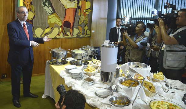 Brasília - O presidente da Câmara dos Deputados, Eduardo Cunha, recebe jornalistas para um café da manhã (Wilson Dias/Agência Brasil)