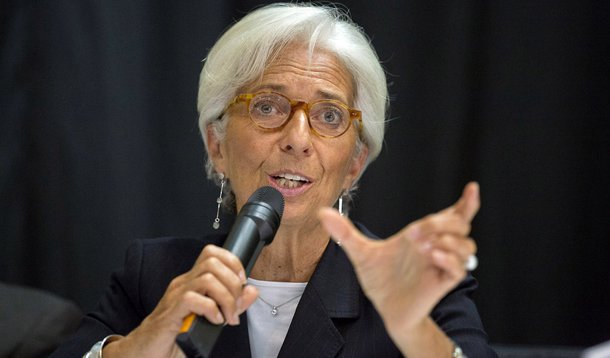 International Monetary Fund Managing Director Christine Lagarde speaks at the Monrovia City Hall Theater September 11, 201 in Monrovia, Liberia. Lagarde is on a several day visit to Liberia. IMF Staff Photo/Stephen Jaffe