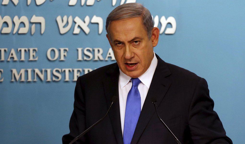 PremiÃª de Israel Netanyahu concede entrevista em JerusalÃ©m. 14/7/2015. REUTERS/Ammar Awad