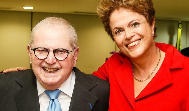 Brasília - DF, 18/05/2015. Presidenta Dilma Rousseff recebe no palácio do Planalto o apresentador Jô Soares Foto: Roberto Stuckert Filho/PR.