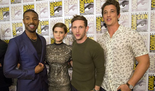Atores de "Quarteto Fantástico" Jordan, Mara, Bell e Teller em San Diego. 11/07/2015 REUTERS/Mario Anzuoni