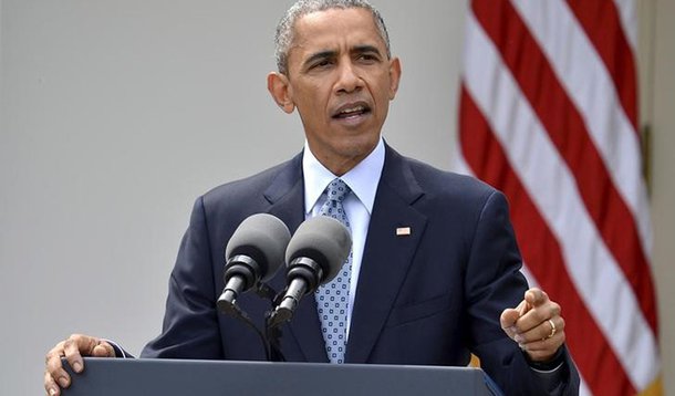 Presidente Obama faz discurso sobre IrÃ£ na Casa Branca.   REUTERS/Mike Theiler