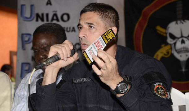 BOPE promove encontro c om moradores do Complexo do Lins. Na foto, o Comandante do BOPE Fabio Souza.