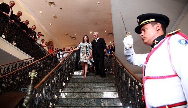São Luis- MA- Brasil- 10/12/2014- Em cerimônia no Palácio dos Leões, governadora Roseana transmitiu cargo para presidente da Assembleia, Arnaldo Melo. foto: Handson Chagas/Governo do Maranhão