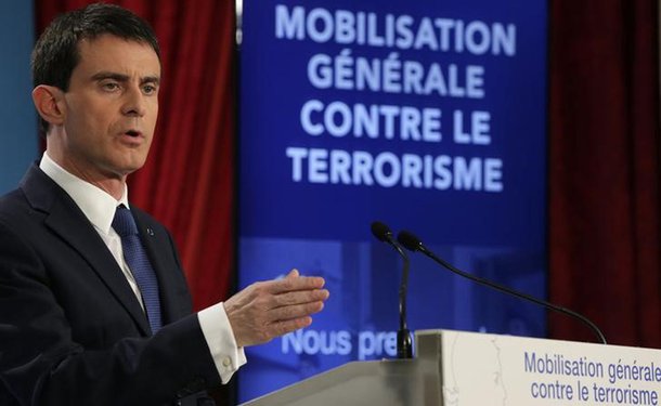 Primeiro-ministro francÃªs, Manuel Valls, em entrevista coletiva no PalÃ¡cio do Eliseu. 21/01/2015 REUTERS/Philippe Wojazer