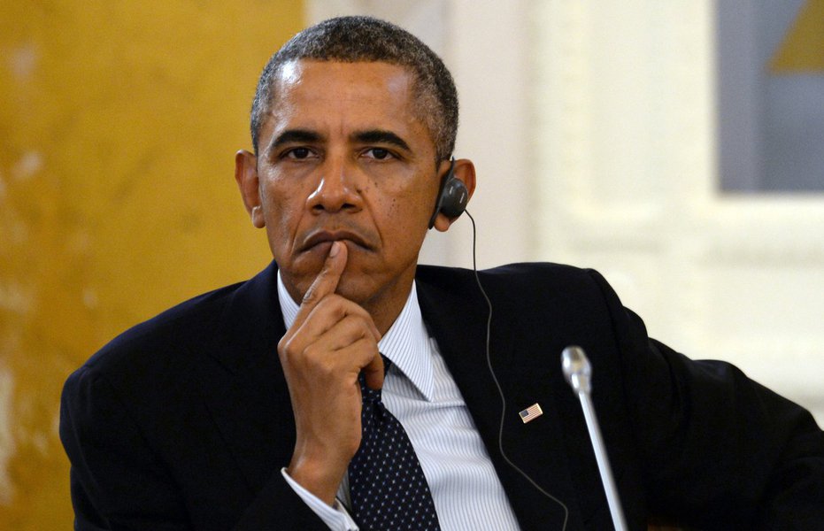 U.S. President Barack Obama listens to comments during a working session at a G-20 summit in St. Petersburg, Russia on Friday, Sept. 6, 2013. World leaders are discussing Syria's civil war at the summit but look no closer to agreeing on international mili