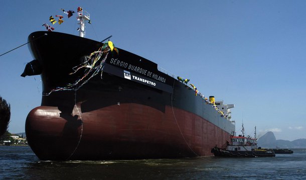 Lançamento do navio Sérgio Buarque de Holanda no Estaleiro Mauá.