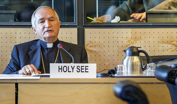 Archbishop Silvano M. Tomasi appearsÂ before the U.N. committee in Geneva on Monday