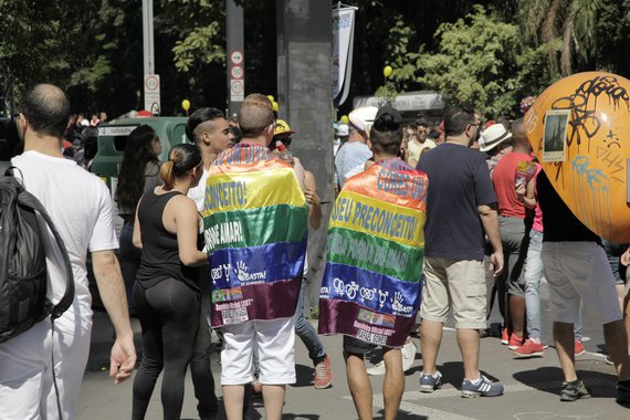 São Paulo- SP, 04/05/2014- Milhares de pessoas participam da 18ª edição da Parada do Orgulho LGBT, que acontece na avenida Paulista.