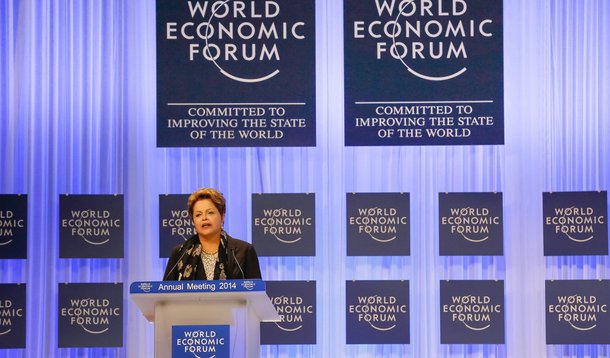Davos - Suíça, 24/01/2014. Presidenta Dilma Rousseff durante discurso na Sessão Plenária do Fórum Econômico Mundial 2014. Foto: Roberto Stuckert Filho/PR