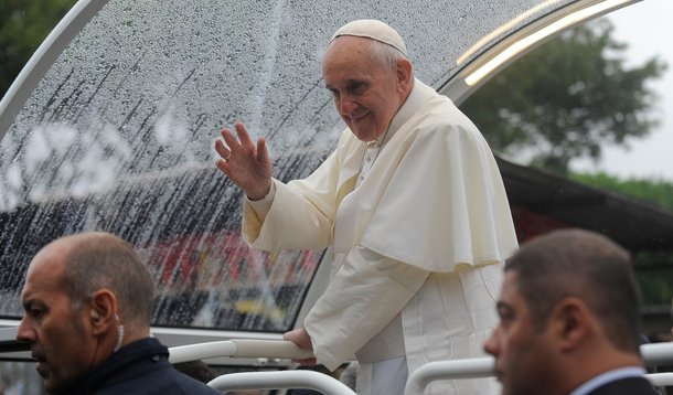 Papa Francisco visita a comunidade de Varginha, no Complexo de manguinhos na zona norte da cidade do Rio de Janeiro.