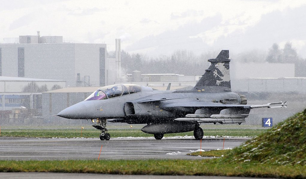 Gripen  Demo at Emmen air base, Switzerland. January 2013.