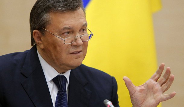 Ousted Ukrainian President Viktor Yanukovich takes part in a news conference in the southern Russian city of Rostov-on-Don February 28, 2014. Yanukovich, appearing in public for the first time since he was ousted as Ukraine's president, said in Russia on 