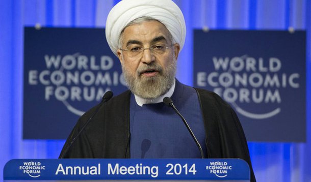Iranian President Hassan Rouhani, speaks during a session of the World Economic Forum in Davos, Switzerland, Thursday, Jan. 23, 2014. Leaders gathered in the Swiss ski resort of Davos have made it a top priority to push to reshape the global economy and c