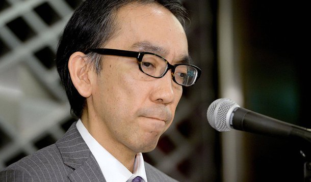 Takashi Niigaki, a part-time university professor, attends a news conference in Tokyo in this photo taken by Kyodo February 6, 2014. Niigaki has admitted on Thursday that he has been the ghost writer for nearly two decades for Mamoru Samuragochi, a famous