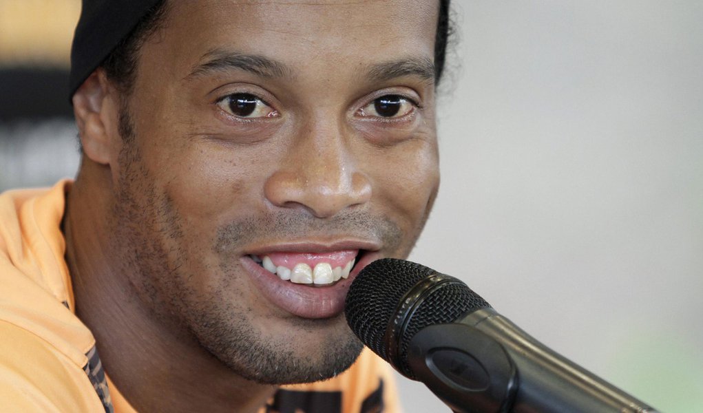 Ronaldinho of Brazil's Atletico Mineiro speaks during a news conference after a team training at their headquarters in Belo Horizonte city July 23, 2013. Atletico Mineiro will face Paraguay's Olimpia on July 24 for the Copa Libertadores second leg final s