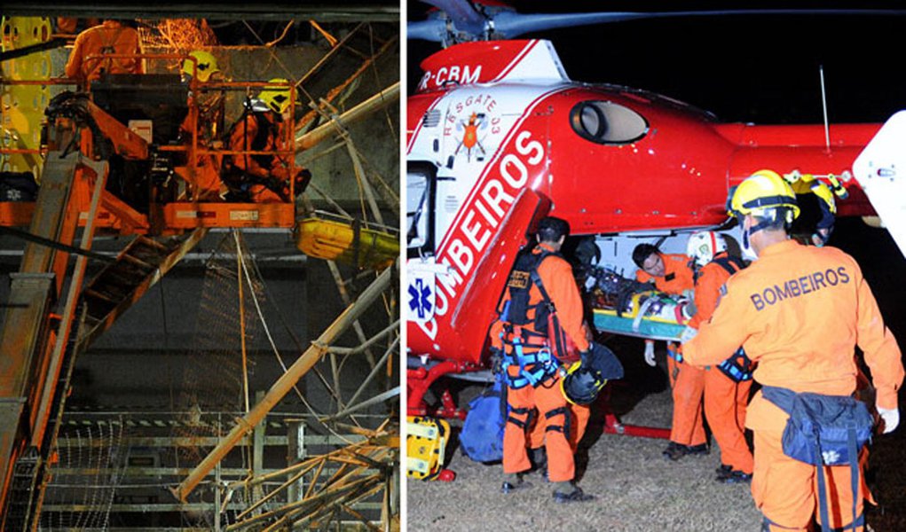 Depois do acidente, obras paradas no Estádio de Brasília