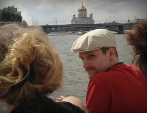 A man, named National Security Agency (NSA) whistleblower Edward Snowden, is seen in front of the Christ the Saviour Cathedral in central Moscow in this still image taken from video footage shown on Russian television channel Rossiya 24 on October 31, 201