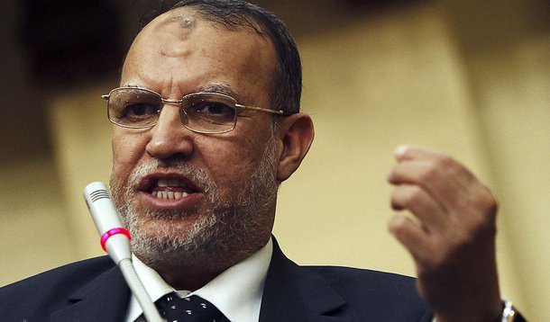 Essam el-Erian, deputy head of the Freedom and Justice Party, speaks during Egypt's Shura Council meeting in Cairo May 25, 2013. Egypt's highest court ruled on Saturday that parts of a revised election law setting out terms for a parliamentary election we