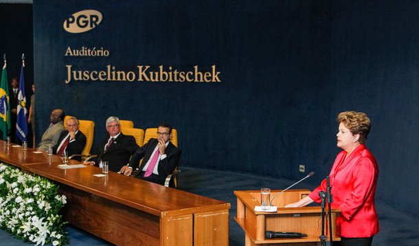 Presidenta Dilma Rousseff durante cerimônia de posse do procurador-geral da República, Rodrigo Janot. (Brasília - DF, 17/09/2013)