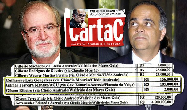 Azeredo teria R$ 4,5 mi de Valério; Gilmar, R$ 185 mil